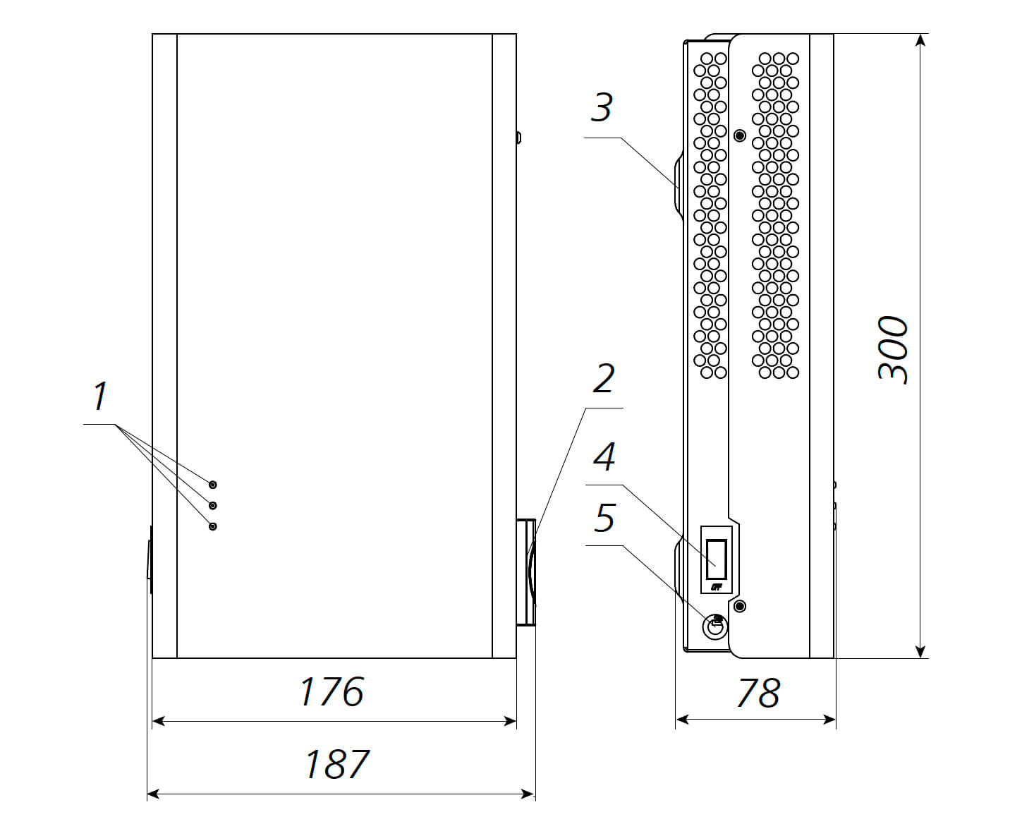 Инверторный стабилизатор напряжения Штиль ИнСтаб IS800 габаритные размеры